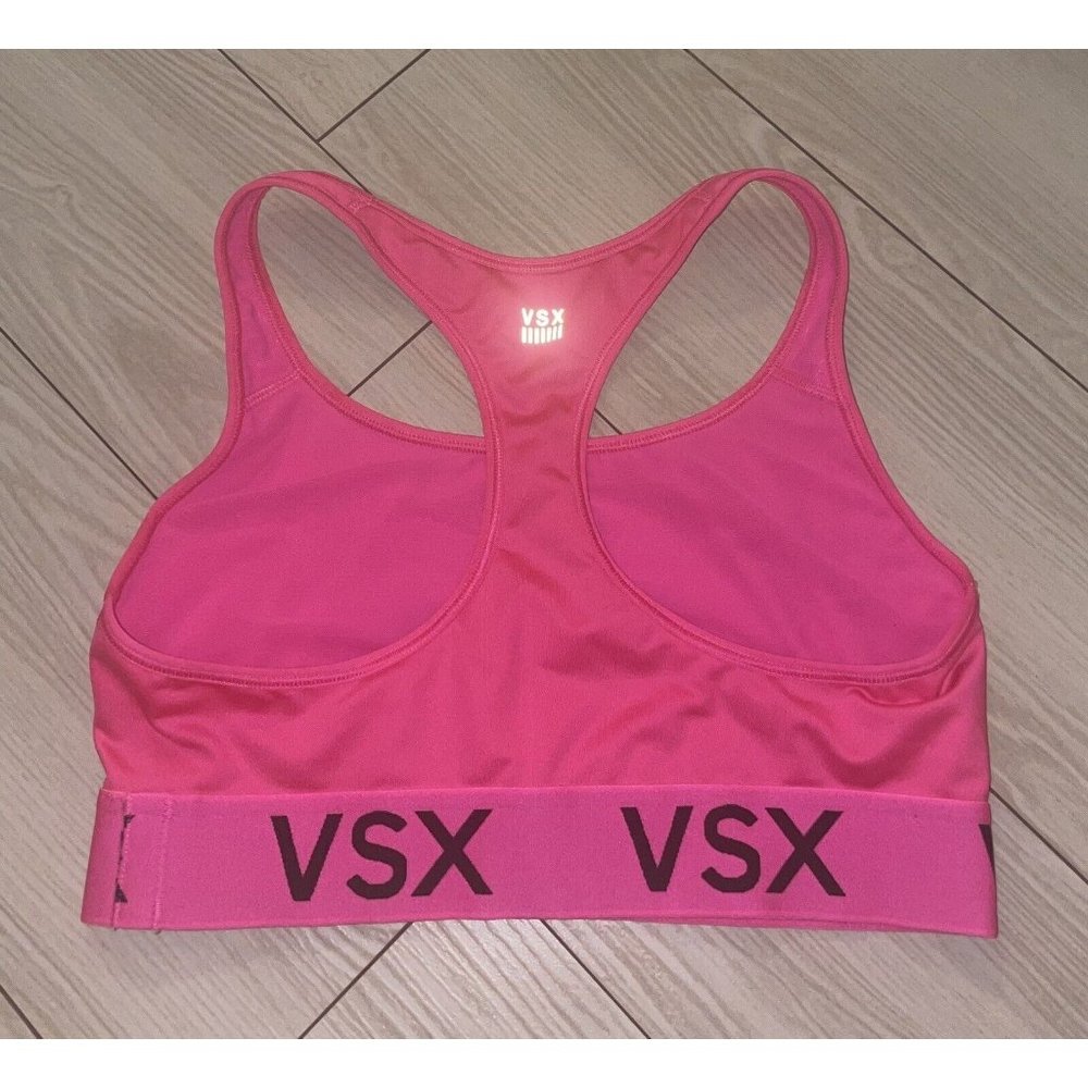 Victorias Secret VSX Sport Sports Bra Racerback Womens M Medium Pink - Picture 4 of 5